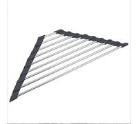 JINGYAN Soportes para platos Triangle Dish Drying Rack For Sink Corner Roll Up Caddy Sponge Holder Foldable Stainless Steel Drainer Kitchen Accessories(Schwarz,201)