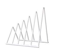 JINGYAN Sujetalibros 6 Grid Bookends File Storage Shelf Support Nordic Wrought Iron Book Stand Magazine Holder Office Desk Organizer(White)