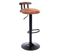 JINGYAN Taburetes de Bar Bar Stool Wrought Iron Furniture Height Adjustable rotatable Back Bar High(D)