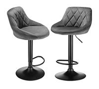 JINGYAN Taburetes de Bar Cushion Bar Stool Swivel Height Adjustable Chair Leather with Footrest Armrest Home Office Kitchen(02)