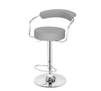 JINGYAN Taburetes de Bar High-Grade Round Back Cushion Bar Stool Grey
