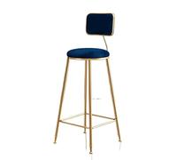 JINGYAN Taburetes de Bar Metal Casting High Stool Bar Chair Home Cafe Hotel(Blue)