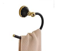 JINGYAN Toalleros de aro para baño Luxury Quality Black/Golden Wall Mounted Zinc-Alloy Toilet Towel Ring Bath Towel Holder Bathroom Accessories Bath Hardware