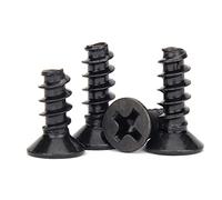 JINGYAN Tornillos 100pcs/lot Cross Recessed Countersunk Head Self-tapping Screw M1 .2 M2 .3 .6 M3 M4 M5 Black Carbon Steel Mini