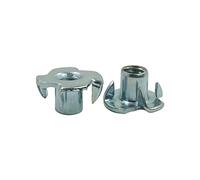 JINGYAN Tuercas de seguridad Galvanized four Claws Nut wood inset Speaker T-nut Embedded fastener Screw cap Furniture Hardware(M5 2PCS)