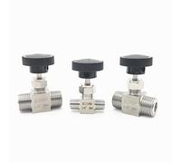 JINGYAN Válvulas de bola Adjustable Needle Valve Male Thread Stainless Steel Flow Control Crane Straight Needle Valve(3/8")