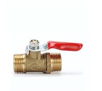 JINGYAN Válvulas de bola Brass Ball Valve Male To Male Thread With Red Lever Handle Connector Joint Pipe Fitting Coupler Adapter(3/8")