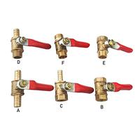 JINGYAN Válvulas de bola Brass Ball Valve Water Oil Air Gas Fuel Line Shutoff Pipe Fittings Pneumatic Connector Controller Handle Hose Barb Inline(1/4",A_8MM BARB)