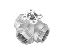 JINGYAN Válvulas de bola DN15-25 Three Way Pneumatic High Platform Ball Valve Stainless Steel Internal Thread Body(DN15,L-type)