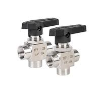 JINGYAN Válvulas de bola High Pressure Panel 3-way Ball Valve L Type Stainless Steel Female Threa Three-Way(DN6)