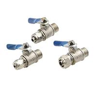 JINGYAN Válvulas de bola Pneumatic Copper Ball Valve Male Thread To Tube Quick Connect Reverse Osmosis Water Air(8x5mm Tube,1/4")