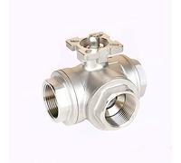 JINGYAN Válvulas de bola Stainless Steel High Platform Three-way Ball Valve T/L Type Female Thread(1-1/2",T Type)