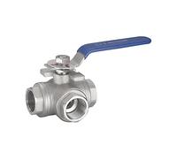 JINGYAN Válvulas de bola Three Way Stainless Steel Thread Ball Valve T-type L-type(1-1/2",L Type)