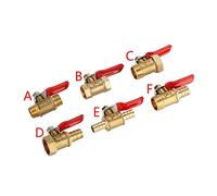 JINGYAN Válvulas de bola Valve Hose Barb Inline Brass Water Air Gas Fuel Line Shutoff Ball Pipe Fittings Pneumatic Connector Controller(Double barbs,A_8MM)