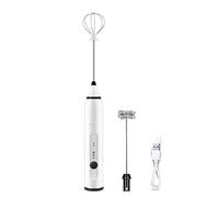 JINGYAN Varillas de batir Egg Whisk Coffee Milk Drink Blender Frother USB Rechargeable Handheld Food(White)