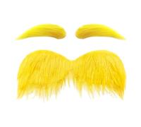 Jingyash Cejas amarillas y bigote | Accesorios autoadhesivos para cosplay de Halloween - Trajes realistas de fiesta de vello facial - para adultos, Navidad, Pascua, fiesta, festival, escuela, obras de