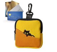 Jingyash Monedero Pequeño | Cartera Linda De Gato Con Cremallera | Llavero Monedero Cartera De Cremallera | Para Llaves Dinero Auriculares Mujeres Niñas Amantes De Gatos Viaje Escuela Oficina Exterior