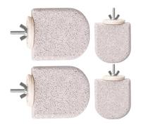 Jingyash Perchas para Periquitos | 4 Piezas Percha De Piedra Volcánica Escarchada para Jaula | Juguetes para Masticar y Afilar Uñas para Entrenamiento - Entrenamiento De Nidos para