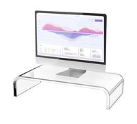 Jingyash Soporte para Monitor, Elevador Escritorio Monitor de Acrílico Transparente, Soporte para Laptop Portátil Pantallas TV Computadora, Suministros de Oficina Casa, 30,5 x 20 x 7,6 cm