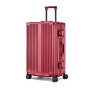 JingYi Store Equipaje Exterior Maleta con Ruedas Maleta con Contraseña Maleta para Mujer Gran Capacidad(Red,20in)