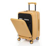 JingYi Store Maleta con Apertura Frontal Maleta Ampliable Maleta De Negocios De Embarque Maleta con Ruedas Pequeña Maleta con Contraseña(Yellow,20in)