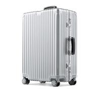 JingYi Store Maleta De Gran Capacidad Maleta con Ruedas con Estructura De Aluminio Maleta De Embarque Maleta con Ruedas(Silver,24in)