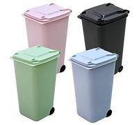 JINGYOU Cubo de Basura de Mesa con Tapa, Papelera de Escritorio Mini Bote de Reciclar, Bote de Basura Pequeña Escritorio Mini, cubo de basura para en oche Maquillaje Soporte Vanidad Cocina Escritorio