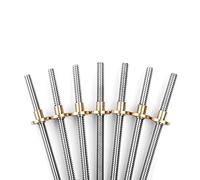JINGZEYU Piezas De Impresora 3D, Tornillo De Avance De Acero Inoxidable + Tuerca De Cobre, Plomo 1mm, 2mm, 4mm, 8mm, 10mm, 12mm, 14mm, Tornillo De Avance T8, 1 Uds.(Lead 8mm)