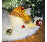 JingzhouYang Falda de Árbol de Navidad 35inch / 90 cm - Piel Artificial Suave Blanca para Fiestas de Año Nuevo