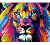 JingZhouYang Pintura por números para niños y adultos y principiantes, kits de regalo de pintura - 50,8 cm de largo x 40,6 cm de ancho, león corlorful (sin marco)