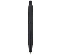 Jinhao 10 Series Press Pluma estilográfica, negro mate, cromo, retráctil, pluma media, con conversor de tinta y estuche de metal (versión con clip negro)