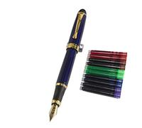 Jinhao 450 normal plumilla la estilogr¨¢fica azul oscuro con 5 cartuchos de tinta de color Gullor