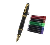 Jinhao 450 normal plumilla la estilogr¨¢fica de l¨ªnea blanca con 5 cartuchos de tinta de color Gullor