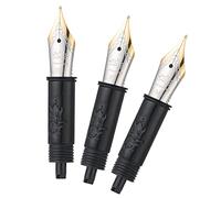 Jinhao 82 - Juego de 3 plumas estilográficas con alimentación de sección negra (EF, F y M) con ribete dorado, compatible con mini pluma estilográfica Jinhao 82, 88, 95, 82 Mini, 92, 100