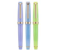 Jinhao 82 - Pluma estilográfica de 3 piezas, color morado, azul y verde, punta fina, ribete dorado, con juego de convertidor