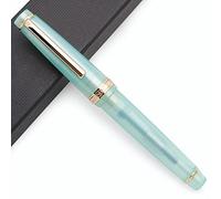 JINHAO 82 Pluma estilográfica de acrílico con pluma de iridio (pluma fina, azul lago Baikal con clip dorado)