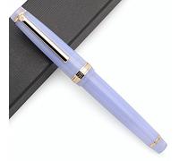 JINHAO 82 Pluma estilográfica de acrílico con pluma de iridio (pluma fina, violeta transparente con clip dorado)