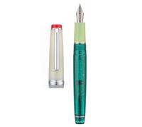 Jinhao 82 - Pluma estilográfica, ribete dorado, punta media, verde claro mezclado con blanco, pluma de oficina con convertidor