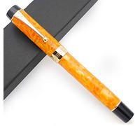 JINHAO Century Tofu 100 18KGP Pluma estilográfica de resina chapada en oro (amarillo y piedra, pluma media)