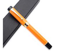 JINHAO Century Tofu 100 18KGP Pluma estilográfica de resina chapada en oro (naranja, pluma media)