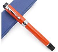 JINHAO Century Tofu 100 18KGP Pluma estilográfica de resina chapada en oro (rojo con clip plateado, pluma media)