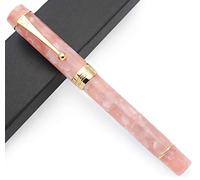 JINHAO Century Tofu 100 18KGP Pluma estilográfica de resina chapada en oro (rosa, pluma media)