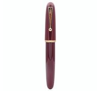 JINHAO DADAO 9019 - Pluma estilográfica acrílica con convertidor de tinta (punta media, rojo vino)