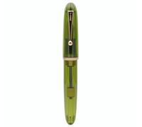 JINHAO DADAO 9019 - Pluma estilográfica de tinta acrílica con convertidor de tinta (punta media, verde oliva transparente)
