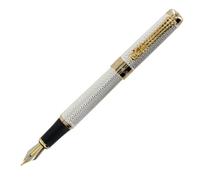 Jinhao dragón de oro cristal rojo pluma fuente con ojos empuje convertidor tinta del estilo