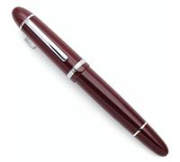 JINHAO X159 Pluma estilográfica de resina con convertidor de tinta (pluma fina, rojo vino con clip plateado)
