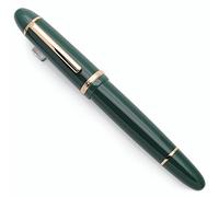 JINHAO X159 Pluma estilográfica de resina con convertidor de tinta (pluma fina, verde oscuro con clip dorado)