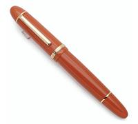 JINHAO X159 Pluma estilográfica de resina con convertidor de tinta (plumín extrafino, naranja rojo con clip dorado)