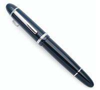 JINHAO X159 - Pluma estilográfica de resina con convertidor de tinta (punta extrafina, clip plateado, azul oscuro)