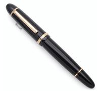 JINHAO X159 - Pluma estilográfica de resina con convertidor de tinta (punta fina, clip dorado), color negro